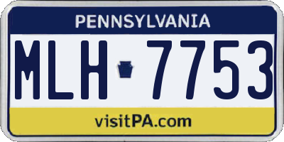 PA license plate MLH7753