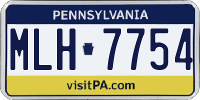 PA license plate MLH7754