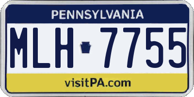 PA license plate MLH7755