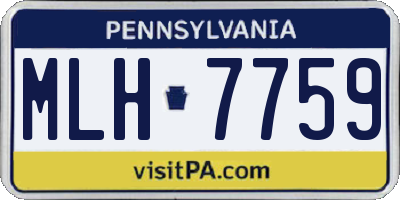 PA license plate MLH7759