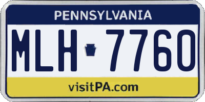 PA license plate MLH7760