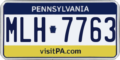 PA license plate MLH7763