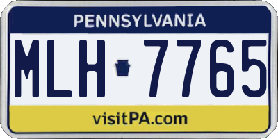 PA license plate MLH7765