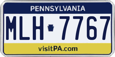PA license plate MLH7767