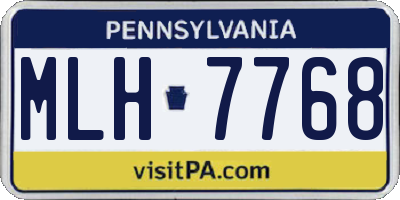 PA license plate MLH7768