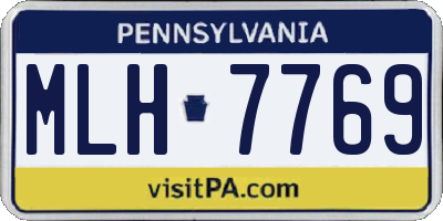 PA license plate MLH7769