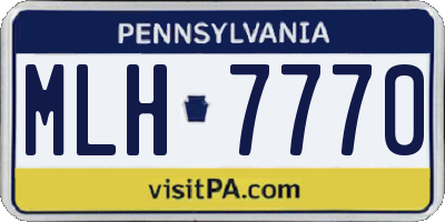 PA license plate MLH7770