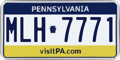 PA license plate MLH7771