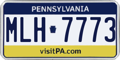 PA license plate MLH7773