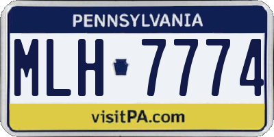 PA license plate MLH7774