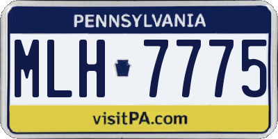 PA license plate MLH7775