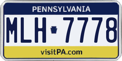PA license plate MLH7778