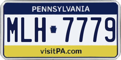 PA license plate MLH7779