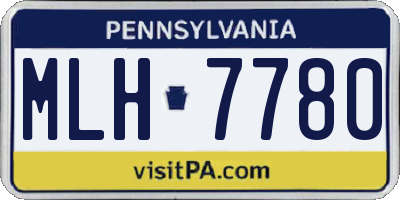 PA license plate MLH7780