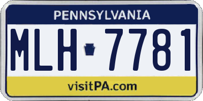 PA license plate MLH7781
