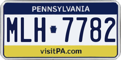 PA license plate MLH7782