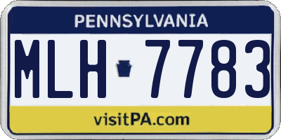 PA license plate MLH7783