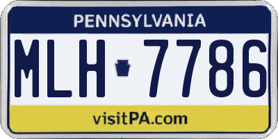 PA license plate MLH7786