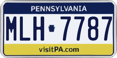 PA license plate MLH7787