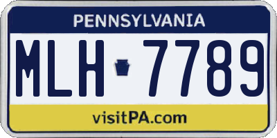 PA license plate MLH7789