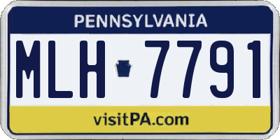 PA license plate MLH7791