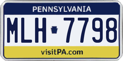 PA license plate MLH7798