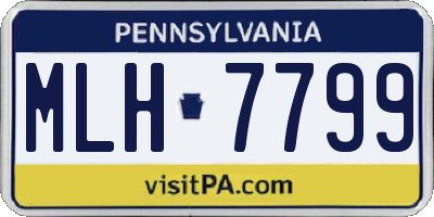 PA license plate MLH7799