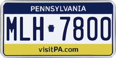 PA license plate MLH7800