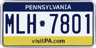 PA license plate MLH7801