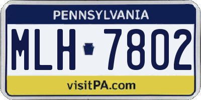 PA license plate MLH7802