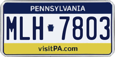 PA license plate MLH7803