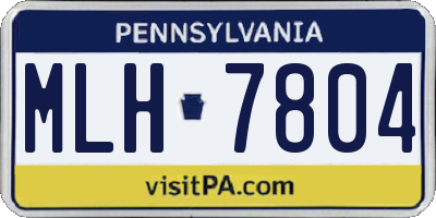 PA license plate MLH7804