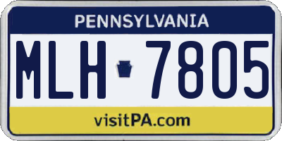 PA license plate MLH7805