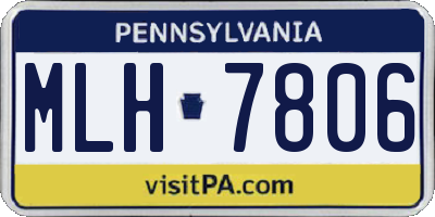 PA license plate MLH7806