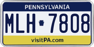 PA license plate MLH7808