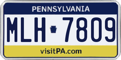 PA license plate MLH7809