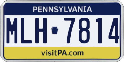 PA license plate MLH7814