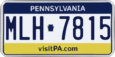 PA license plate MLH7815