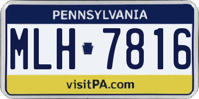 PA license plate MLH7816