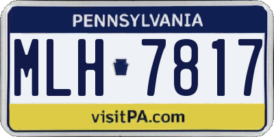 PA license plate MLH7817