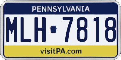 PA license plate MLH7818