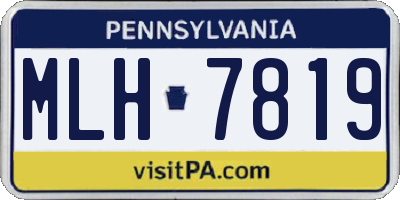 PA license plate MLH7819