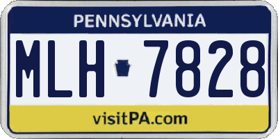 PA license plate MLH7828