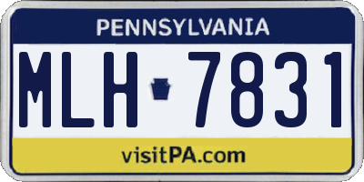 PA license plate MLH7831