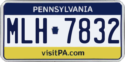 PA license plate MLH7832