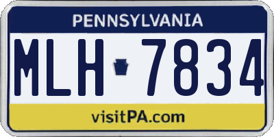 PA license plate MLH7834