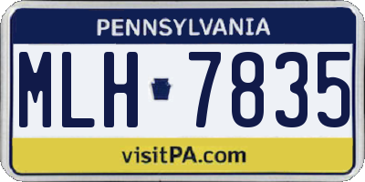 PA license plate MLH7835