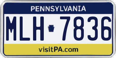 PA license plate MLH7836