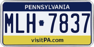 PA license plate MLH7837