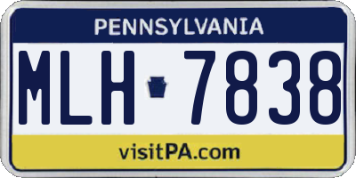 PA license plate MLH7838